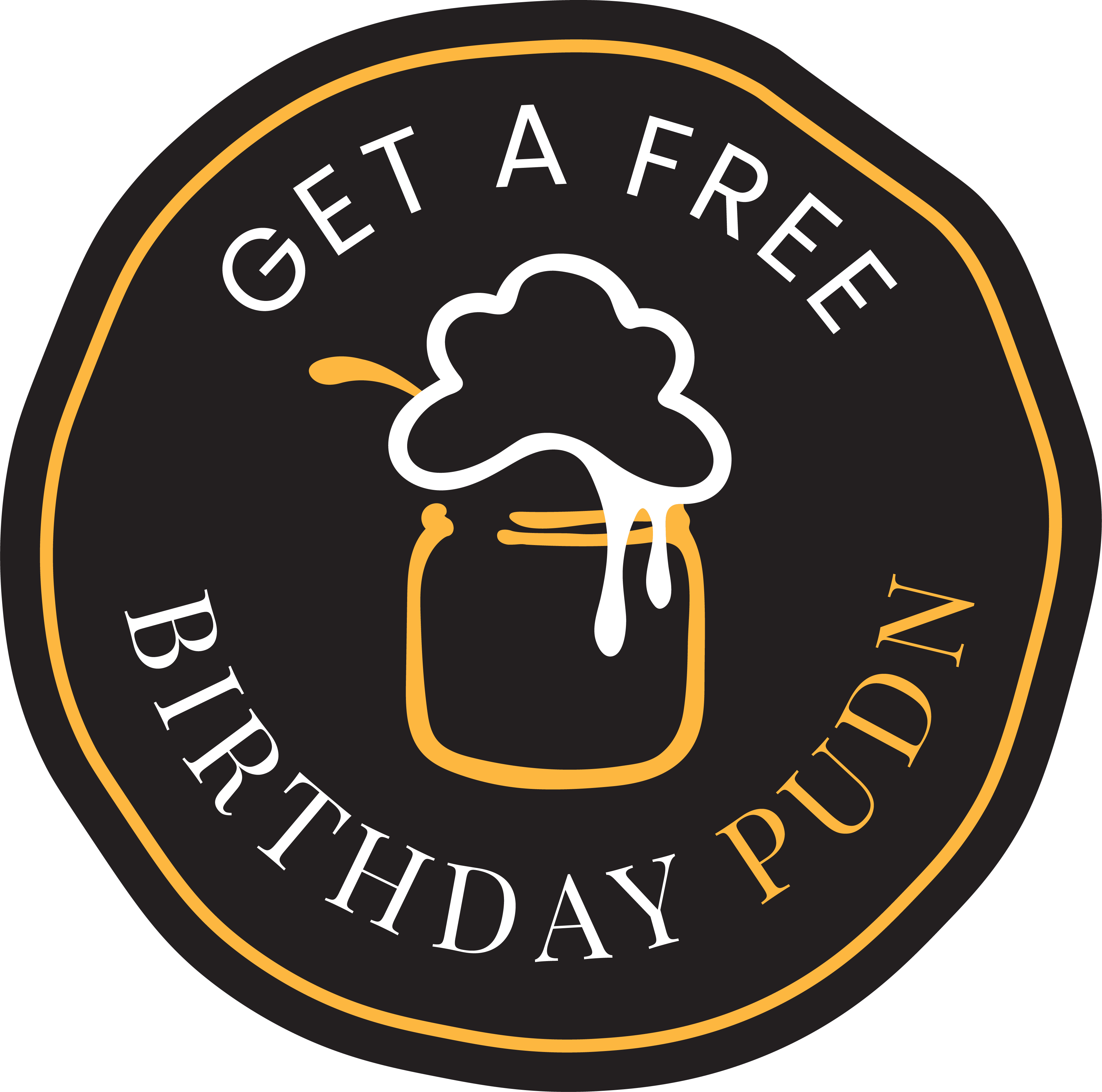 Free birthday pudding badge